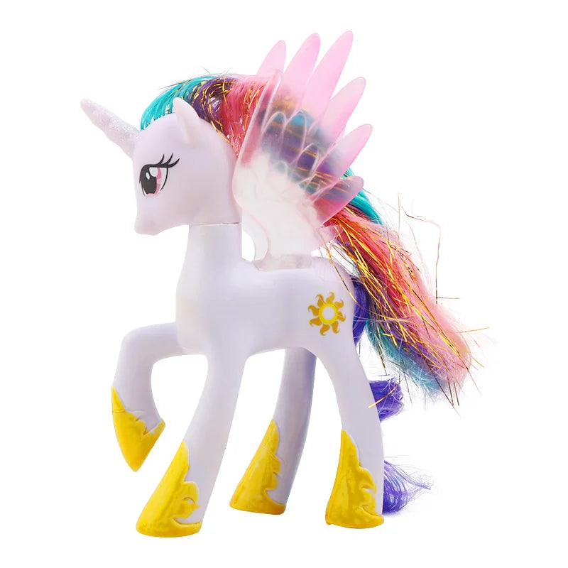 Figurines d'action My Little Pony – Rarity, Applejack, Rainbow Dash, Princesse Celestia Poupées modèles d'anime pour enfants et filles Cadeaux