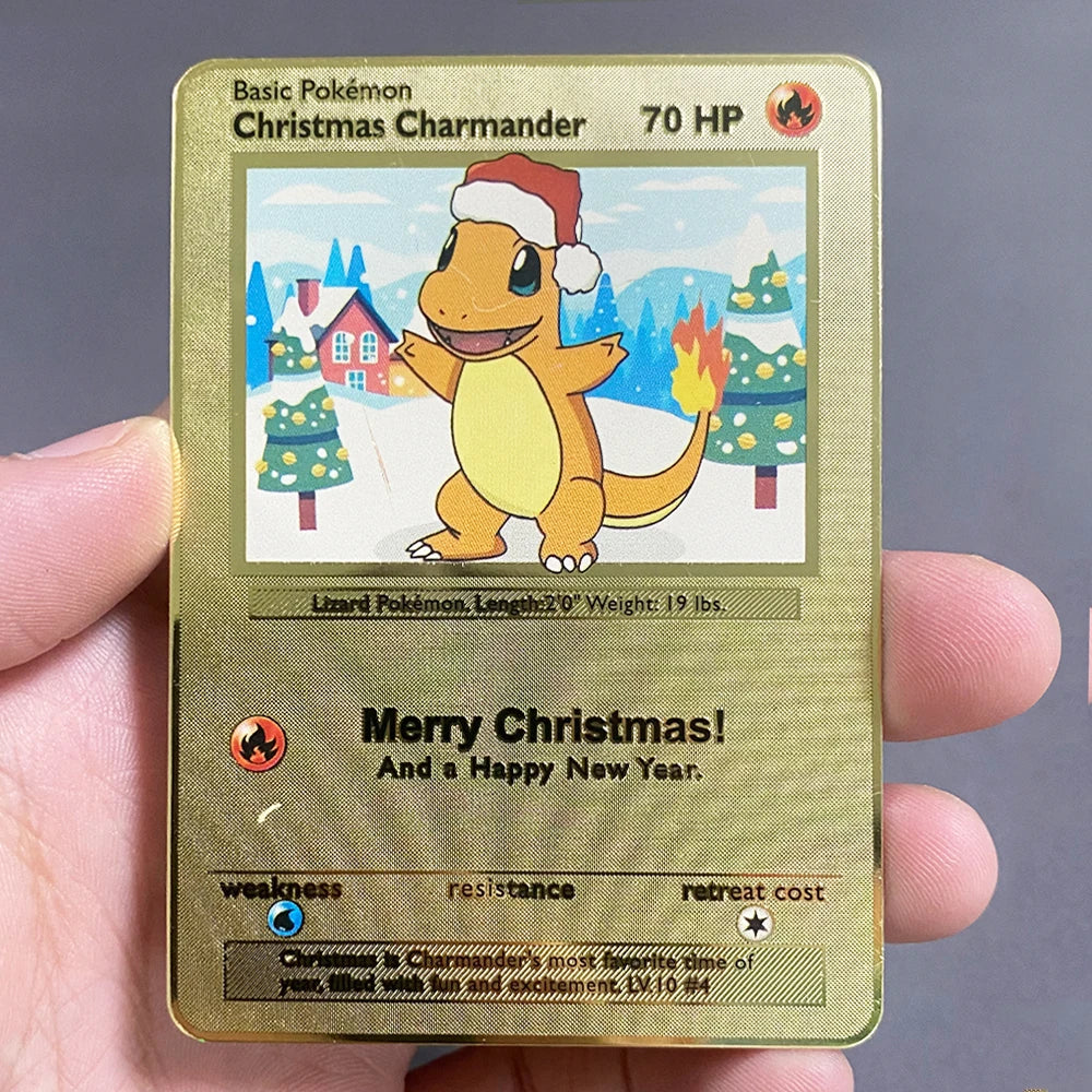 Pokemon Metall Karten Englisch Anime Pikachu Charizard Vmax GX V Buchstaben Spiel Sammlung Karte Kind