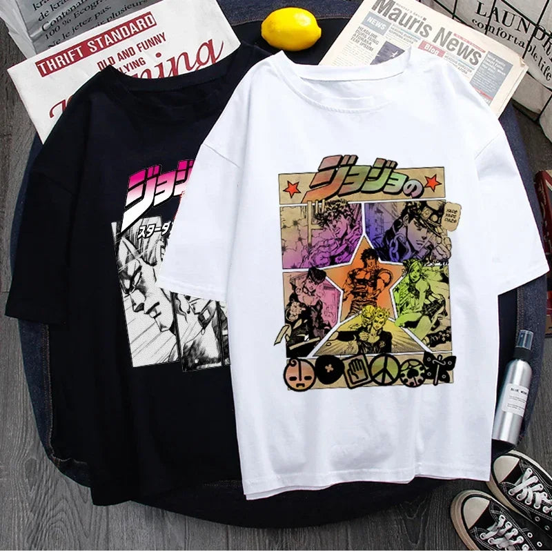 JoJo's Bizarre Adventure T-Shirt, lustiges Cartoon-Anime-Grafik-T-Shirt