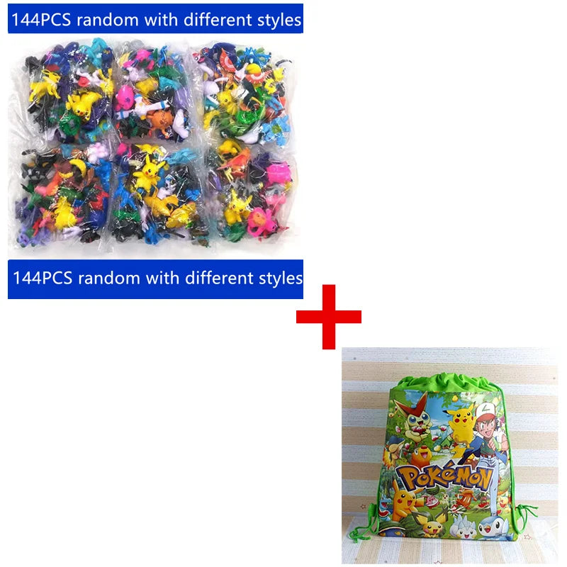 1-144 PCS Pokémon Gift Box – Christmas Action Figure Set with Genuine Pikachu & More Toys for Kids