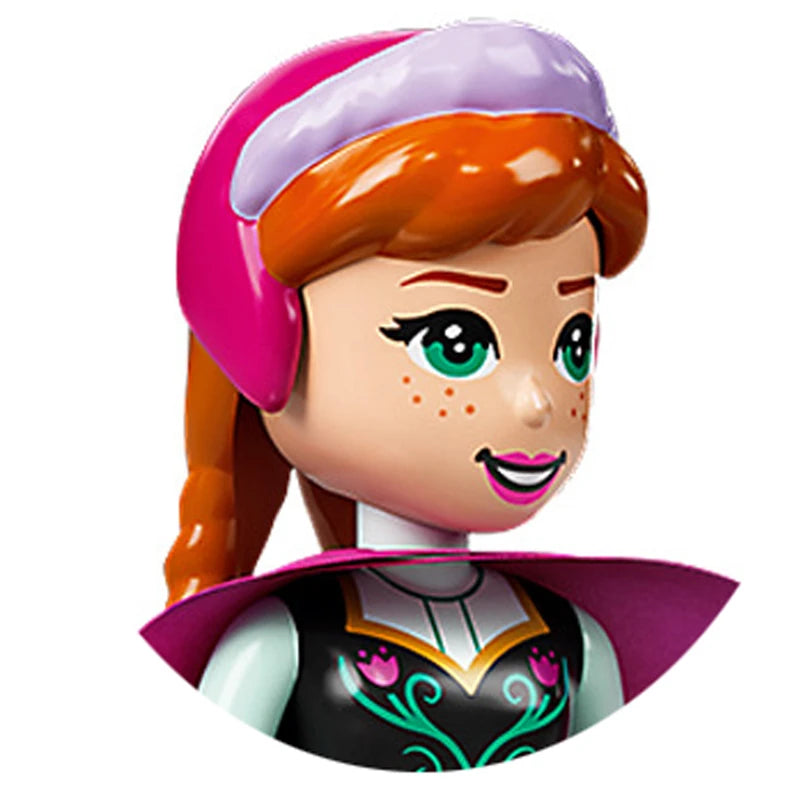 Modèles de mini briques de princesse animée – Belles figurines de filles et blocs de construction sur le thème de la neige pour enfants