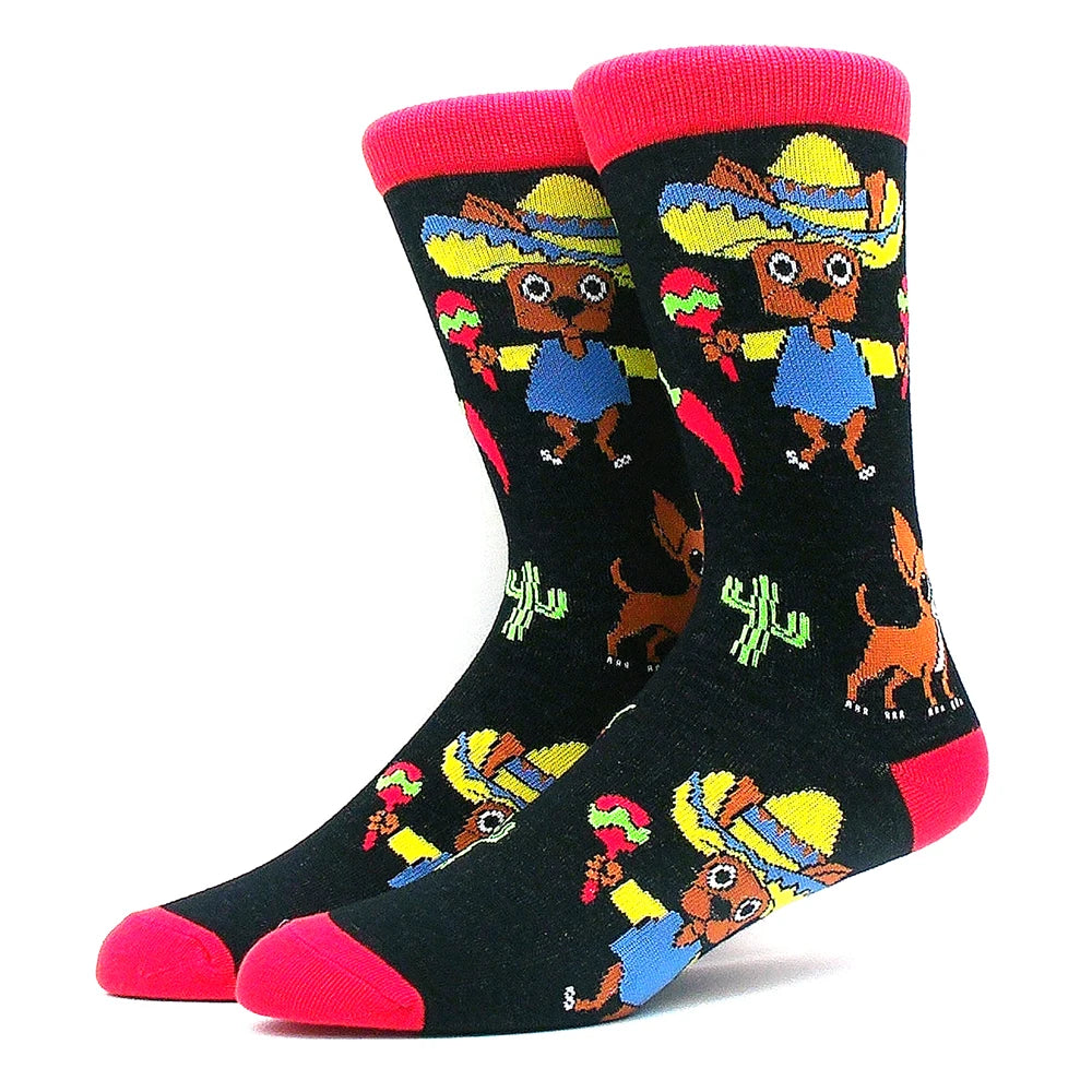 Lustige Alien- und Dinosauriersocken aus Baumwolle – Crazy Shark & Planet Designs