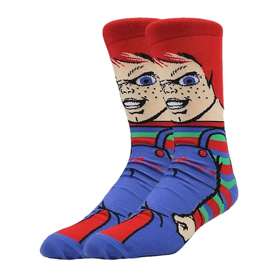 Chucky Cartoon-Socken – Anime-Gamer, Street Fashion Hip-Hop, originelle, lustige Designer-Socken