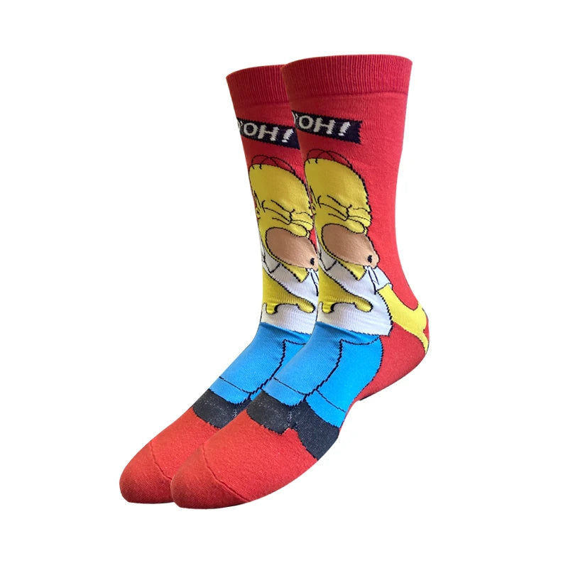 1 Pair The Simpsons Harajuku Socks – Cartoon Middle Tube Cotton for Men & Women