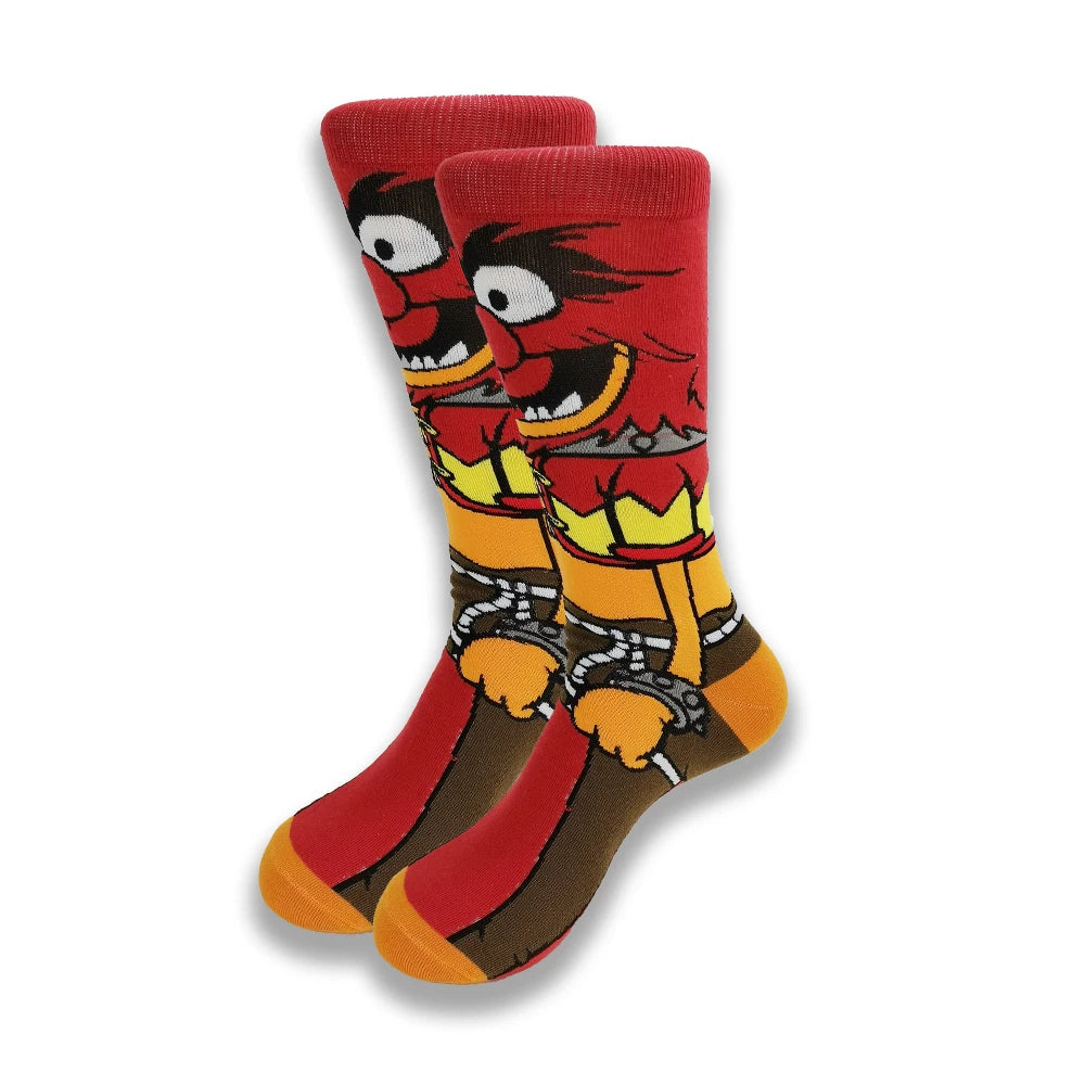 Lustige Socken mit Cartoon-Anime-Print – Personalisierter atmungsaktiver Baumwoll-Hip-Hop-Stil für Männer und Frauen