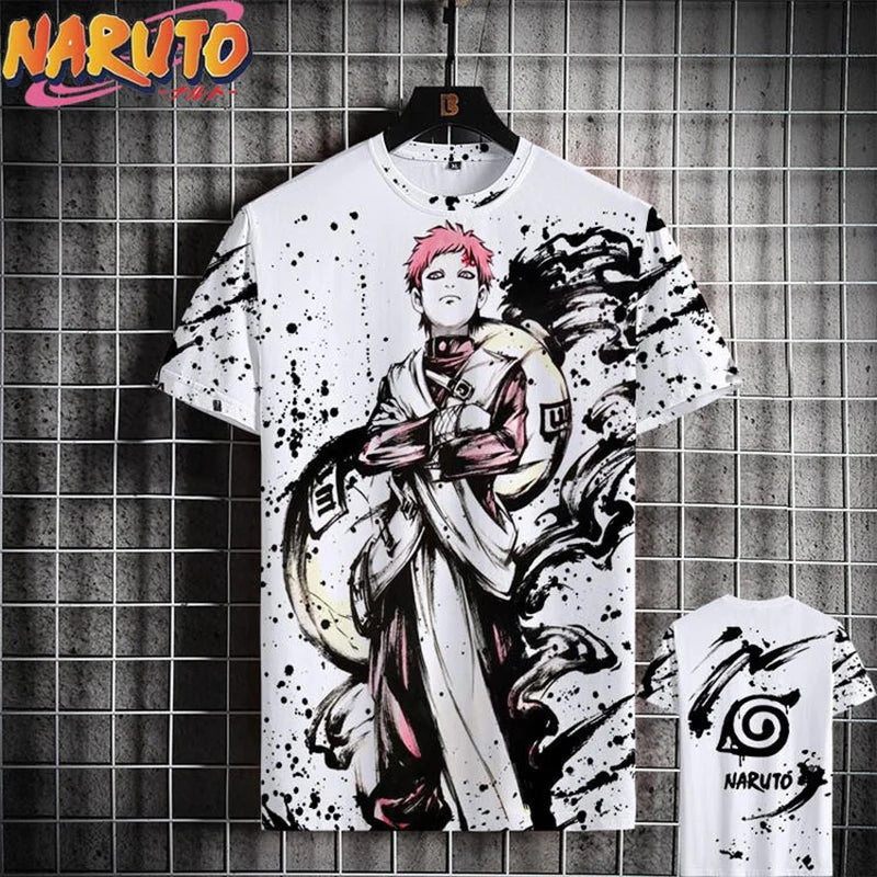 MINISO Men’s T-Shirt – Japanese Anime 3D Print Summer Casual Oversized Streetwear Tee