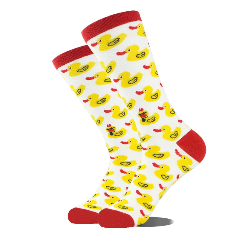 Design Ente Lustige Socken Männer Glücklich Musik Bier Zahn Panda Pinguin