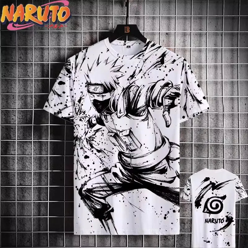 MINISO Naruto T-Shirt – Men’s 3D Print Japanese Anime Casual Oversized Streetwear Tee