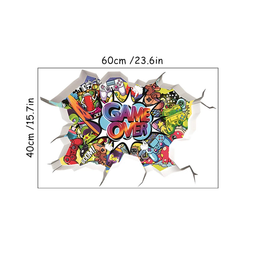 Coole 3D-Wandaufkleber mit Anime-Motiv, Vinyl, für Kinder, Dekoration
