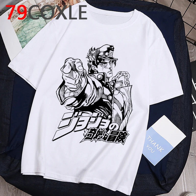 JoJo's Bizarre Adventure T-Shirt, lustiges Cartoon-Anime-Grafik-T-Shirt