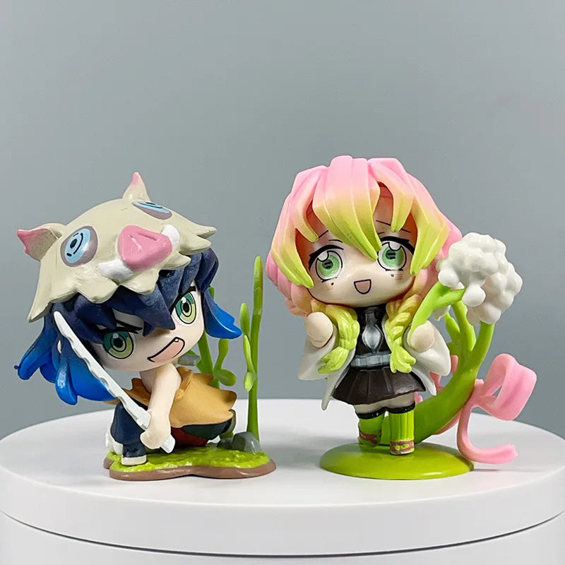Figurines de dessin animé Demon Slayer, 9cm, Tanjirou Nezuko Zenitsu Kyoujurou Kanroji, jouets d'action