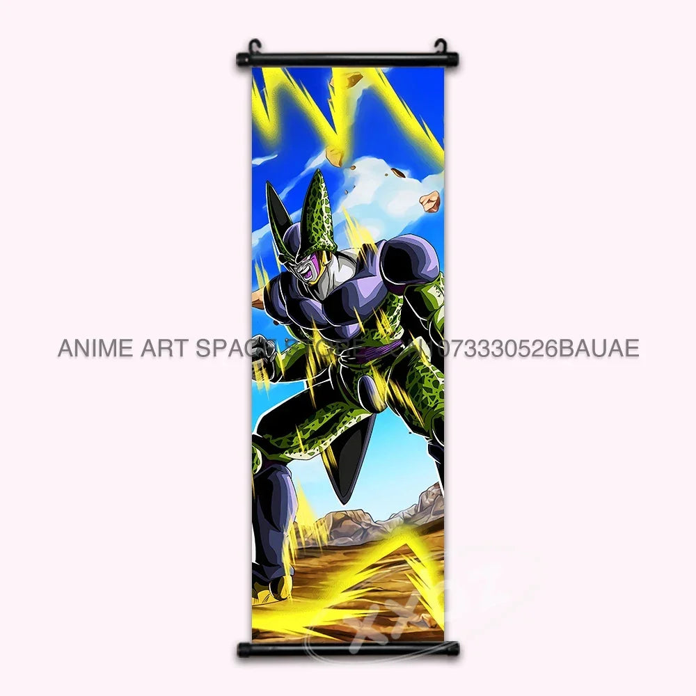 Dragon Ball Z Hanging Paintings Room Decorative Poster Anime Saiyan Scrolls Picture Wall Art