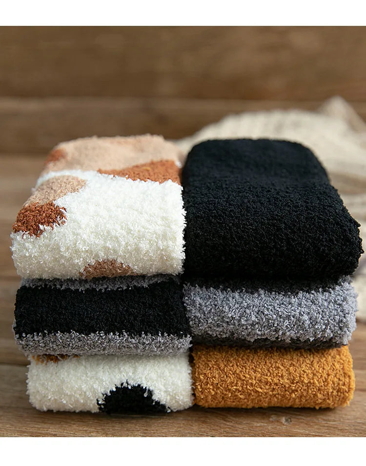 Korallensamt-Katzenkrallensocken – Verdickte Mitte