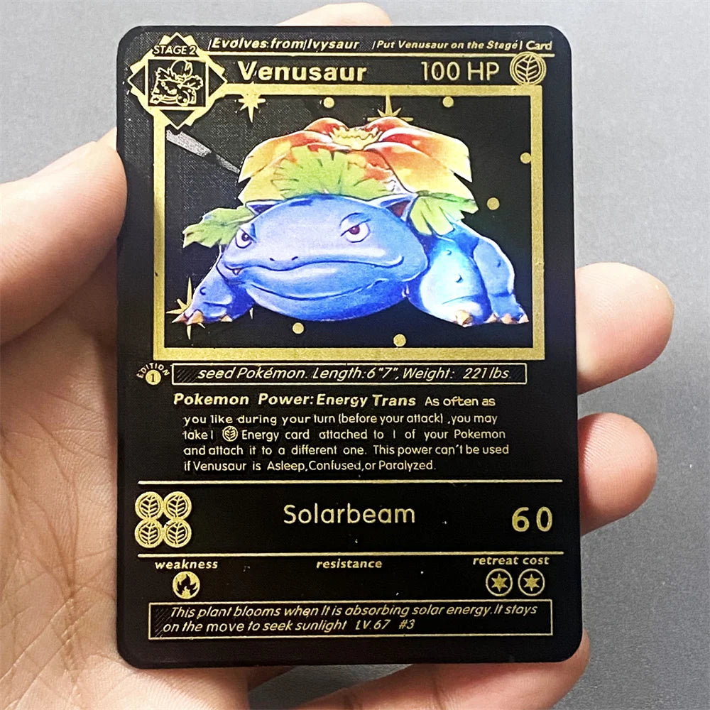 Pokemon Metall Karten Englisch Anime Pikachu Charizard Vmax GX V Buchstaben Spiel Sammlung Karte Kind