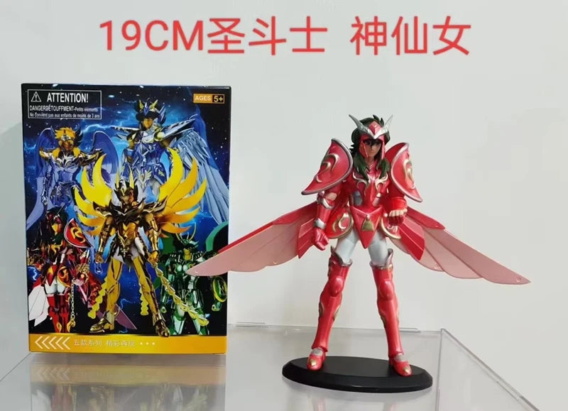 19CM Anime Figur Phoenix Ikki Hyoga Seiya Shiryu Stehend Rüstung Modell Kinderspielzeug