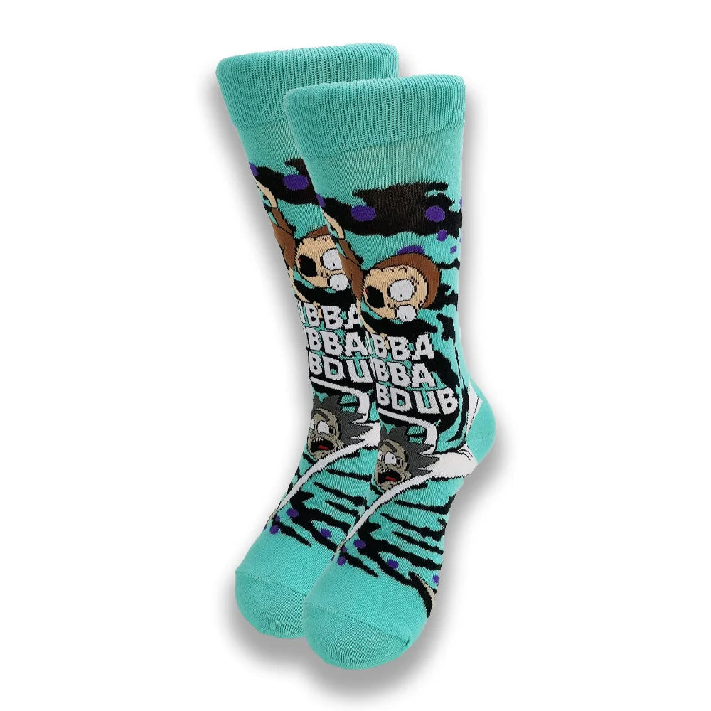 Lustige Socken mit Cartoon-Anime-Motiv – Hip-Hop-Aufdruck, originelle und bequeme Unisex-Skateboard-Crew-Socken
