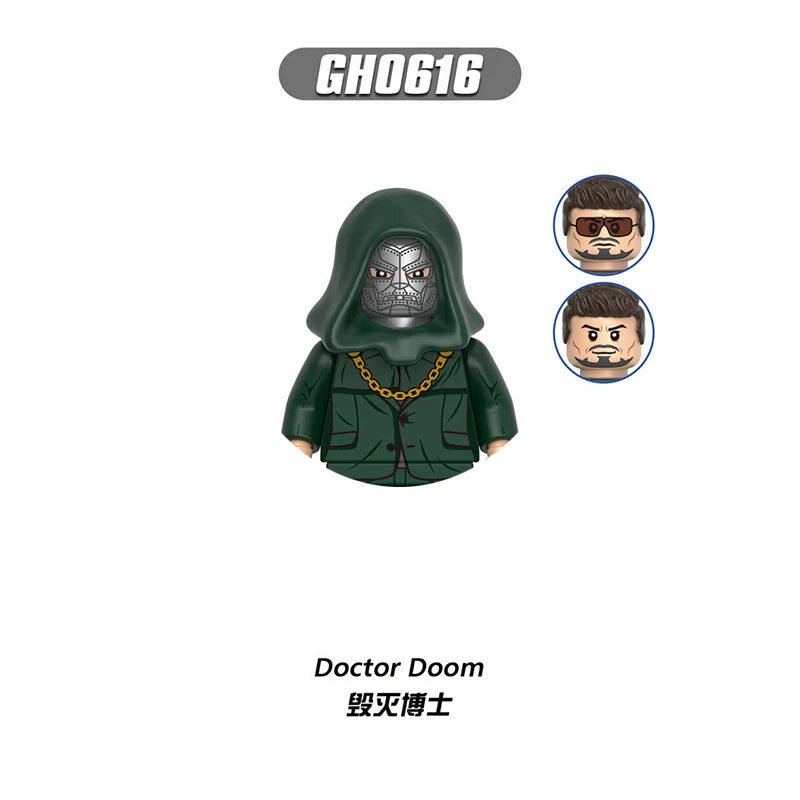 Marvel Mini Blocks – Doctor Doom, Cable und Mr. Sinister Actionfiguren, Bauspielzeugset für Kinder und Partygeschenke