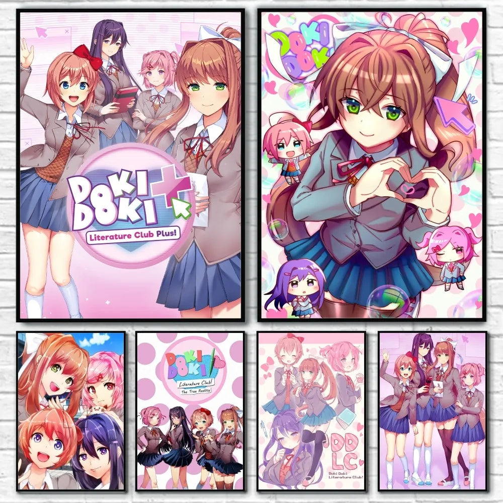 Spiel Doki D-Doki L-Literatur Club Anime Poster Klebewand Kunst Home Decor
