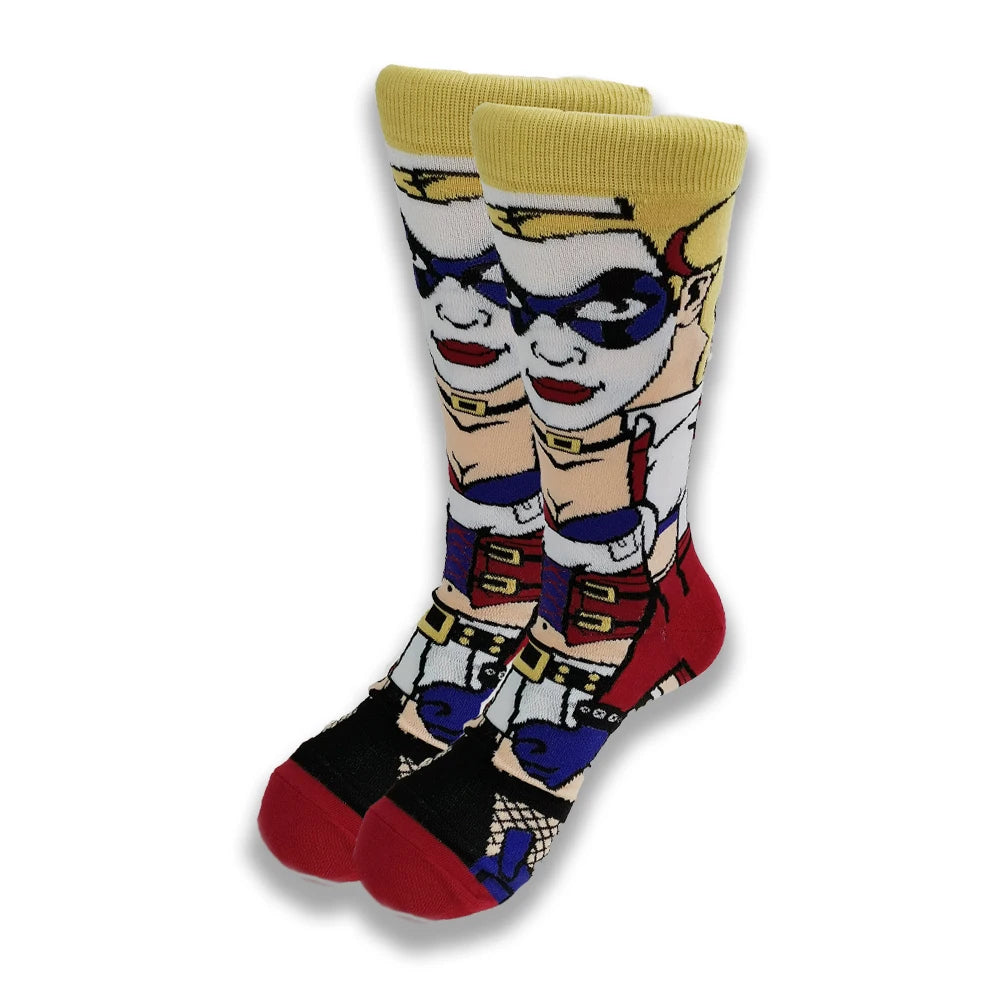 Lustige Socken mit Cartoon-Anime-Print – Personalisierter atmungsaktiver Baumwoll-Hip-Hop-Stil für Männer und Frauen