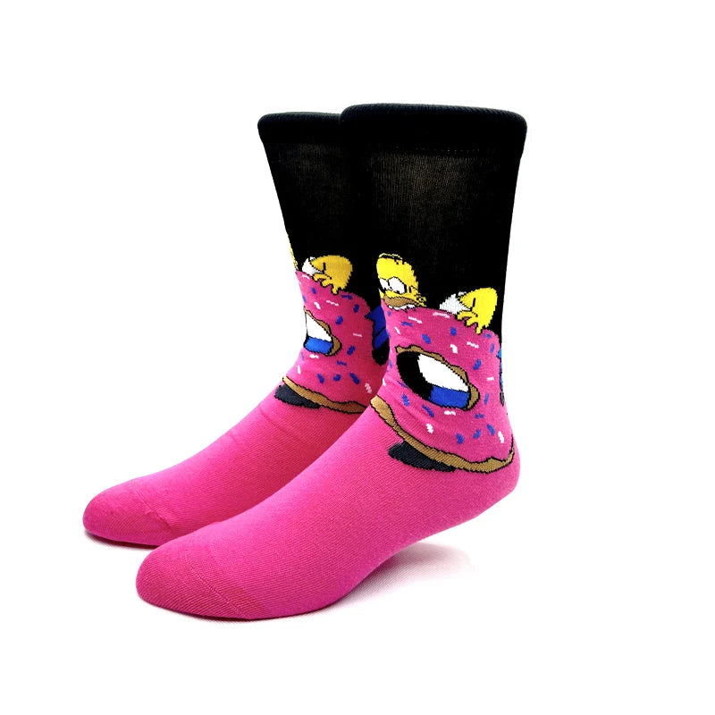 1 Pair Harajuku The Simpsons Autumn Socks Anime