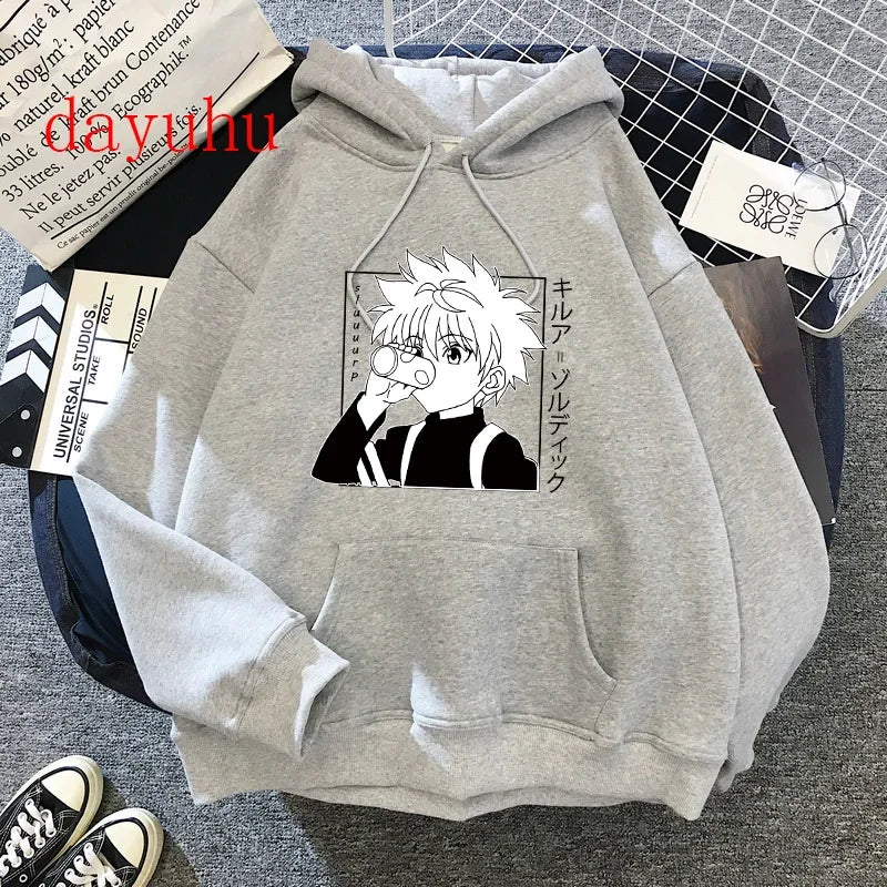 90er Hunter X Hunter Killua Zoldyck Teufelsauge Hoodie – Unisex Streetwear Sweatshirt, Kawaii Hisoka Manga Hoody