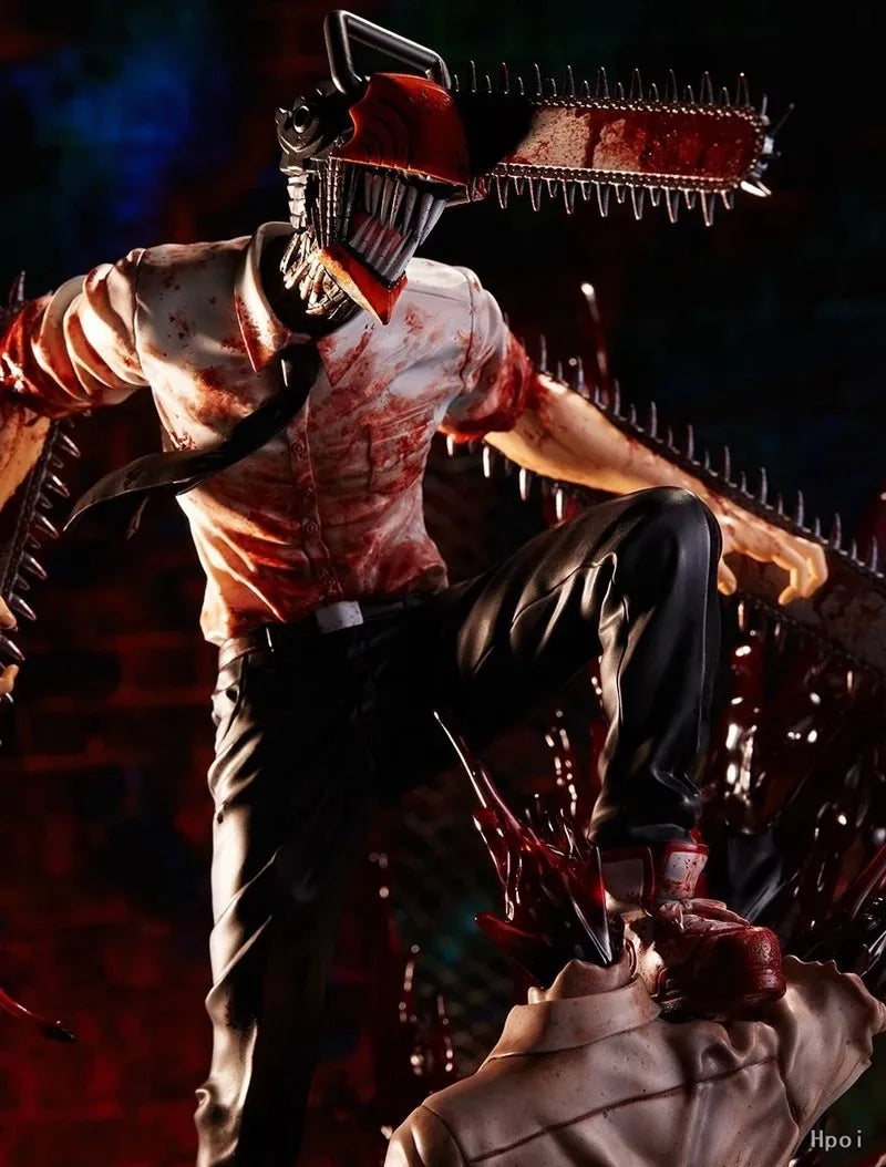Chainsaw Man Denji & Pochita Figur – 18 cm PVC-Kampfmodell, Spielzeug und Sammlergeschenk-Skulptur
