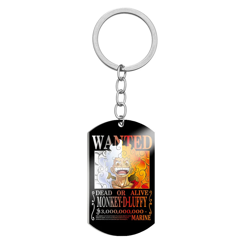 Anime One Piece Metal Keychain Accessories Cartoon Action Figures