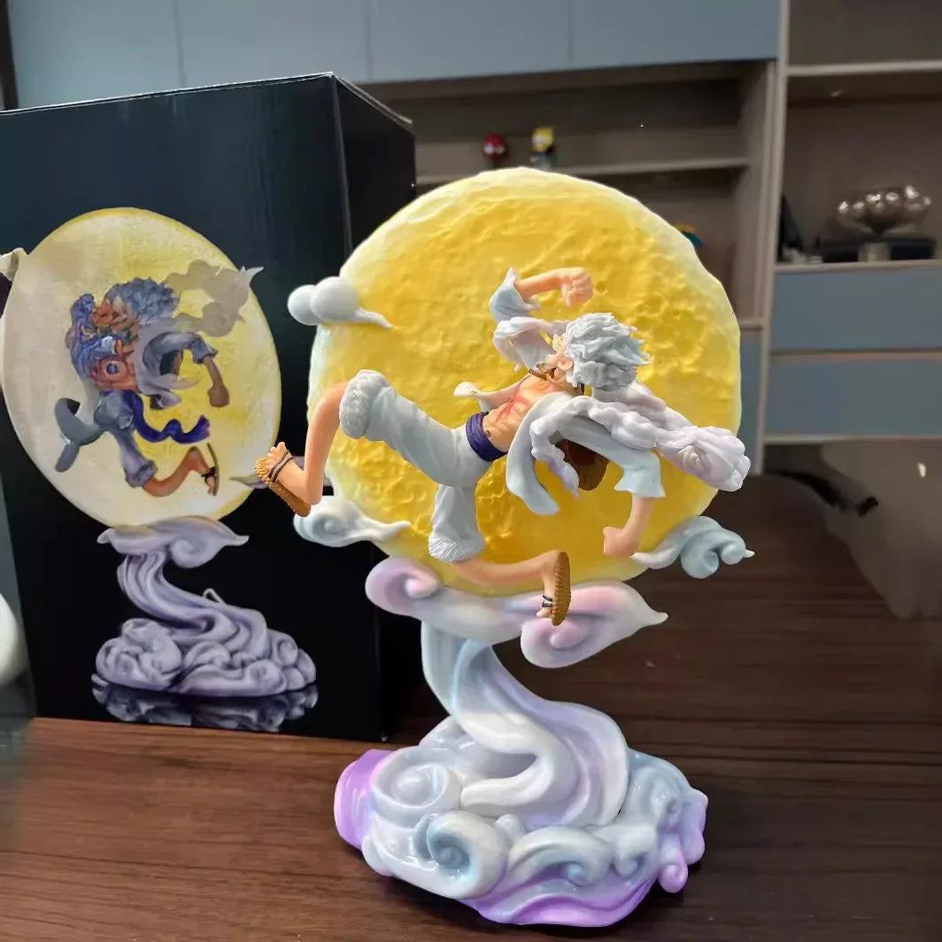 16 cm große One Piece Ruffy Gear 5 Nika-Figur – leuchtende PVC-Actionmodellstatue und Sammlergeschenkspielzeug