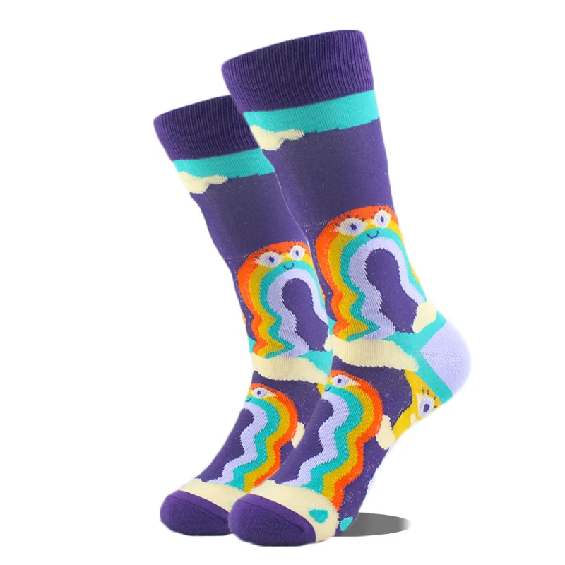Fröhliche, lustige Unisex-Socken – Medizinische Zähne und Schafmuster, Hip-Hop-Skateboard-Stil