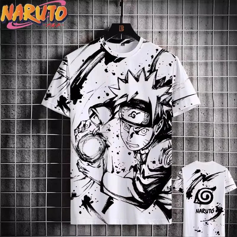 MINISO Naruto T-Shirt – Men’s 3D Print Japanese Anime Casual Oversized Streetwear Tee
