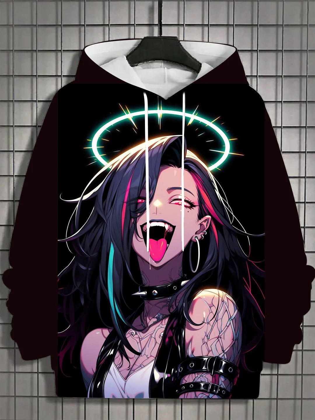 Kapuzenpullover für Herren mit 3D-Druck – Nymphet Cartoon Girl Grafik Übergroßes Streetwear-Sweatshirt