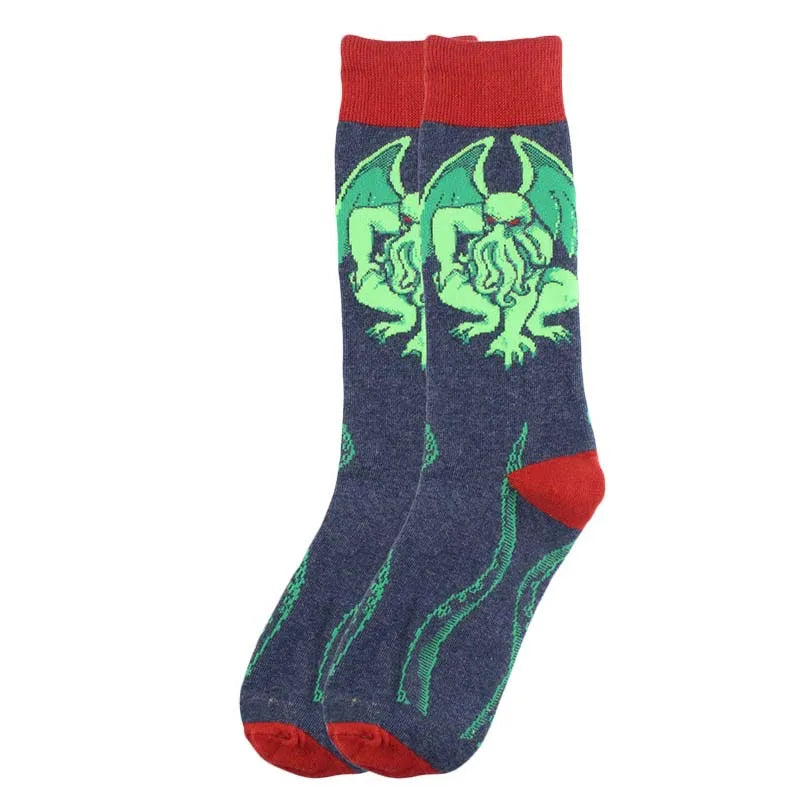 Stylische Baumwollsocken farbige Rollschuhsocken Haifischgeometrie