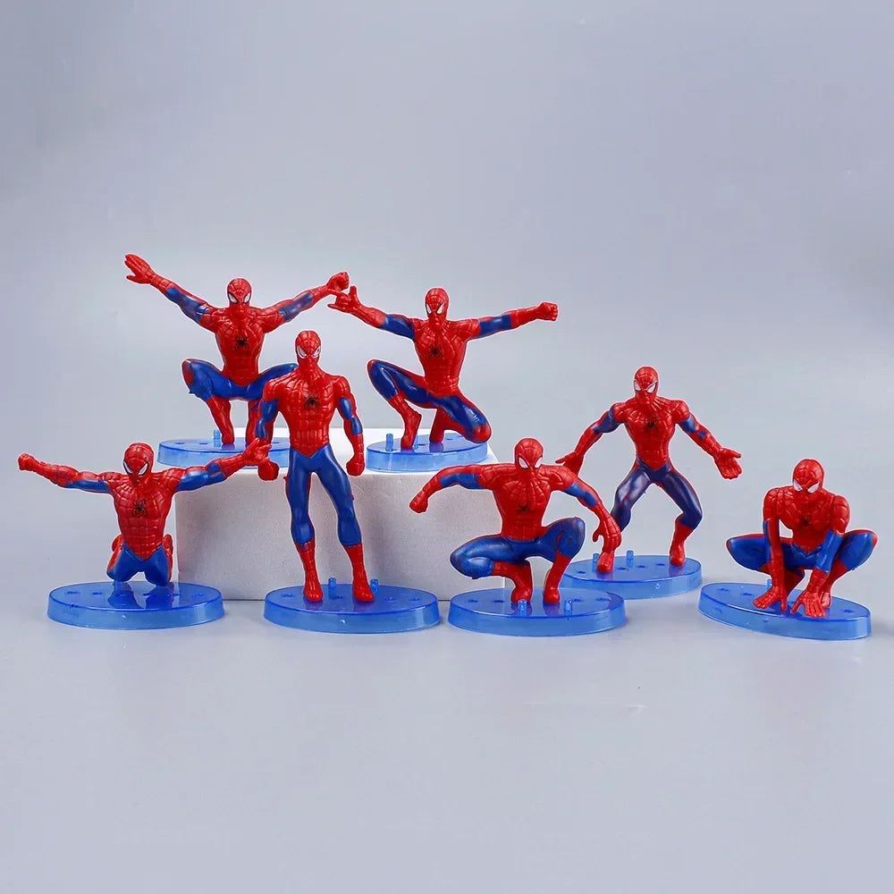 7 teile/satz Disney Spiderman Action Figur Modell Spielzeug Anime Avengers 8-10cm