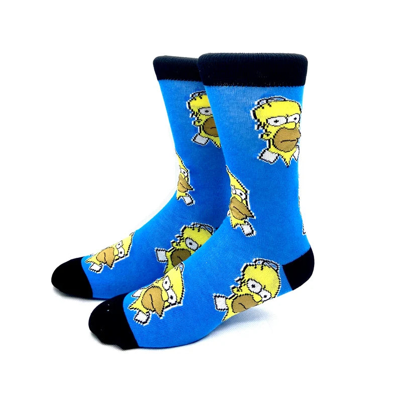 1 Pair The Simpsons Harajuku Socks – Cartoon Middle Tube Cotton for Men & Women