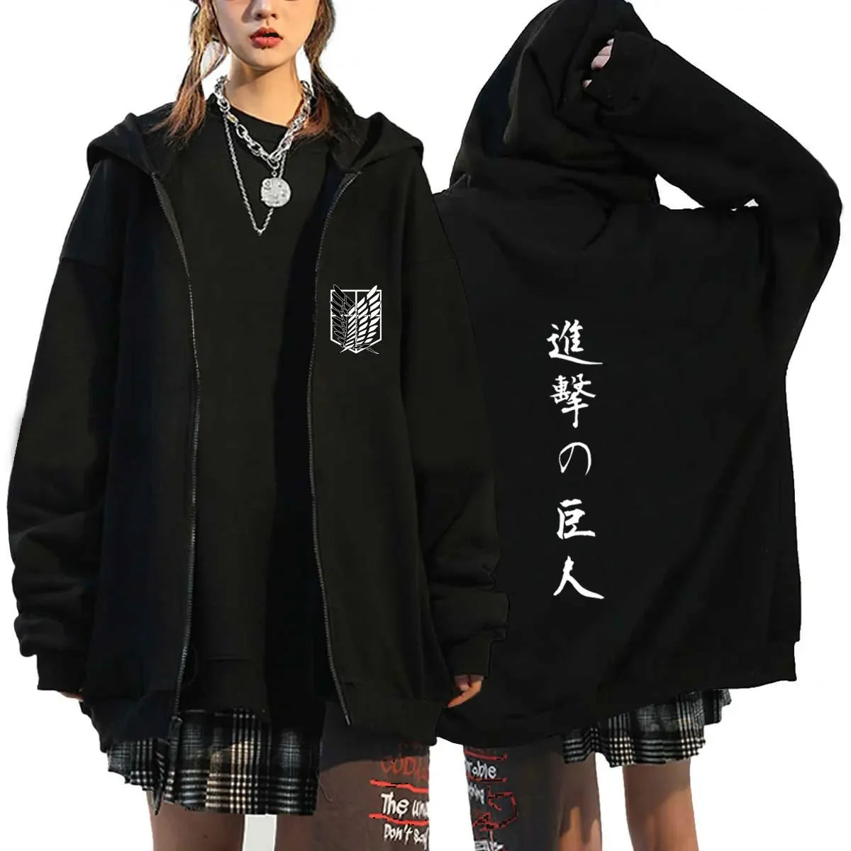 Attack on Titan Anime Hoodie mit Reißverschluss – Europäischer und amerikanischer Sportmantel, Rollenspielkleid für Herren