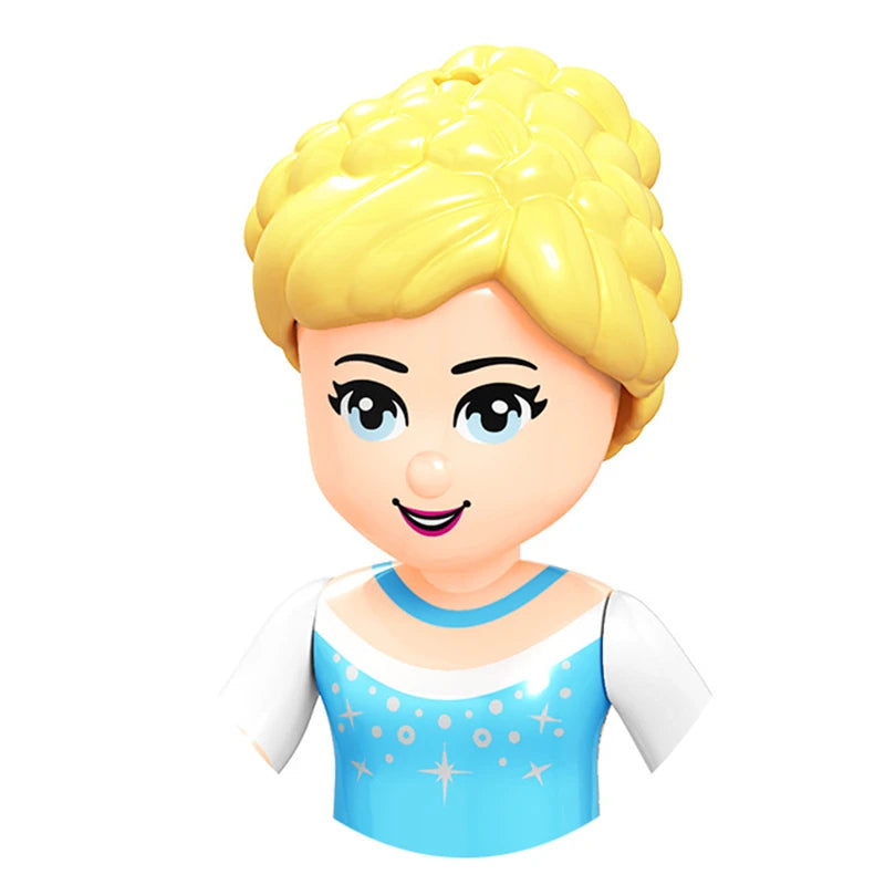 Modèles de mini briques de princesse animée – Belles figurines de filles et blocs de construction sur le thème de la neige pour enfants
