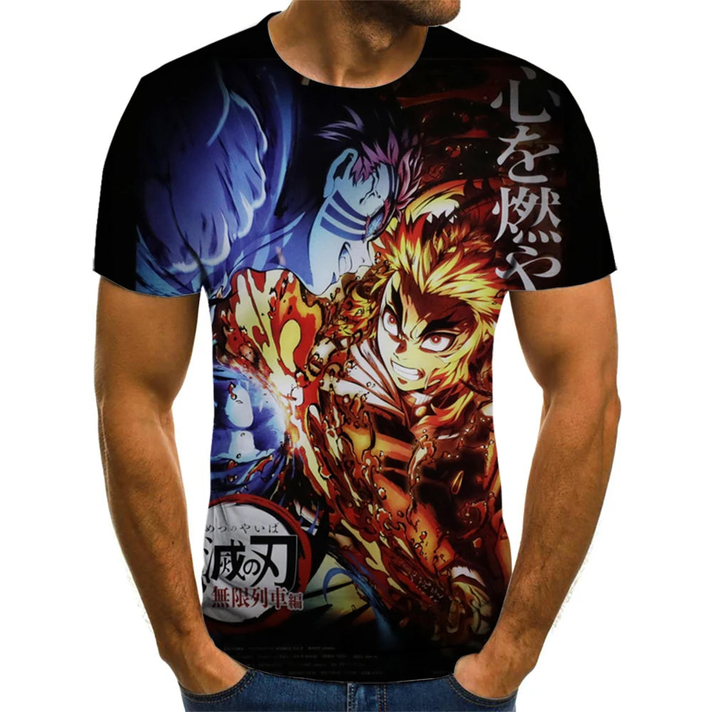 Demon Slayer 3D Print T-Shirt – Unisex Summer Fashion Casual Harajuku Streetwear