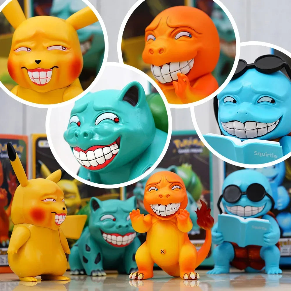 TOMY Pokemon Lustige Freak Pikachu Bulbasaur Anime Action Figur Modell Spielzeug