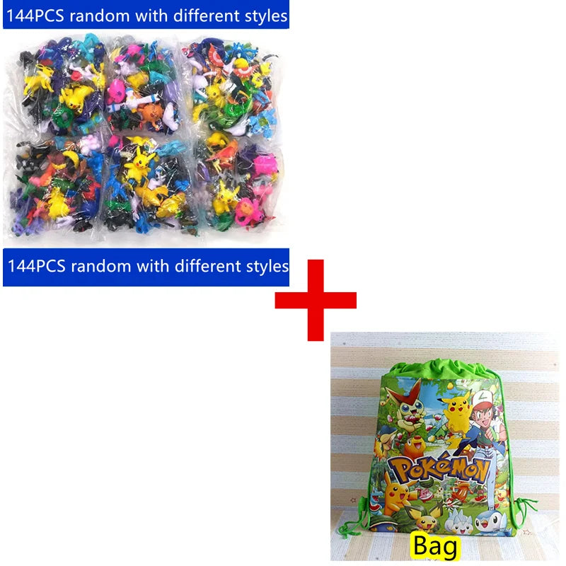 1-144 PCS Pokémon Gift Box – Christmas Action Figure Set with Genuine Pikachu & More Toys for Kids