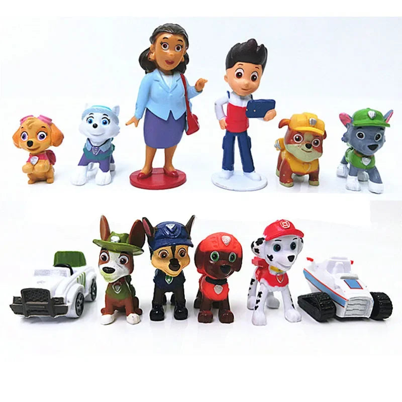 12 stücke Paw Patrol Action-figuren Mini Puppe Modelle Anime Figur Patrol Canine Marshall Chase Rocky