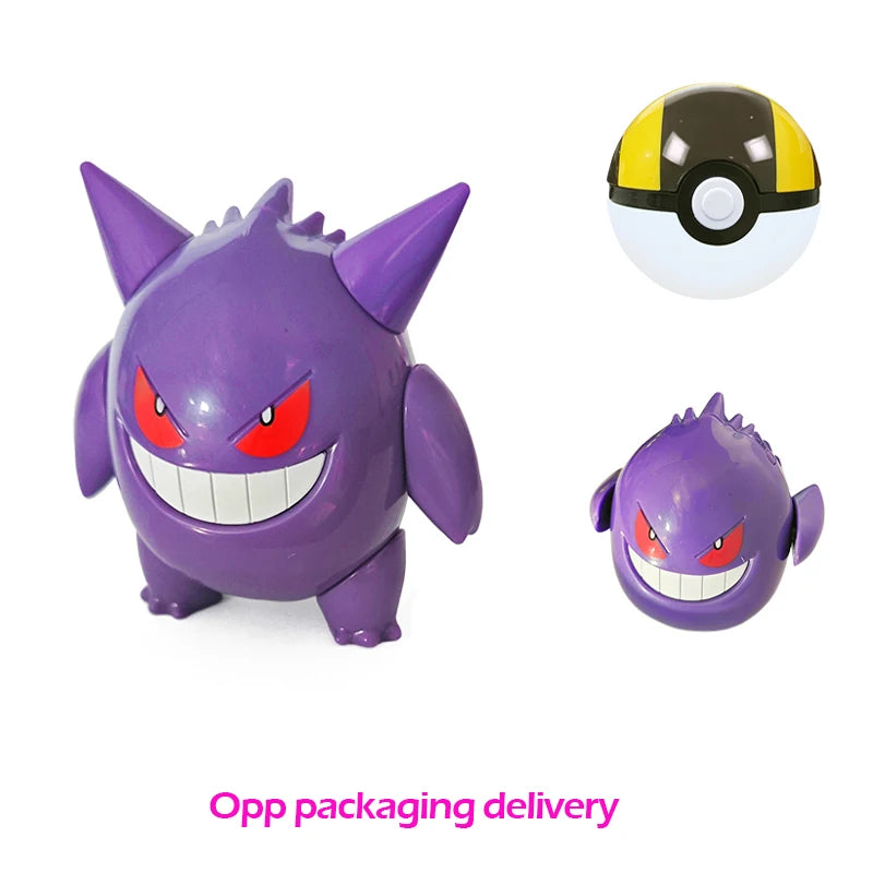 Verwandelnde Pokémon-Pokéball-Figuren – Pikachu, Glurak, Venusaurier, Blastoise, Mewtu, Gyarados, Solgaleo, Lunala und Evoli als Spielzeug