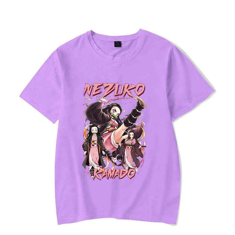 T-shirt graphique Kamado Nezuko pour femme, mode décontractée d'été
