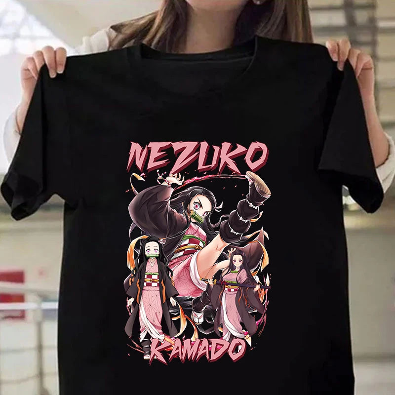 T-shirt graphique Kamado Nezuko pour femme, mode décontractée d'été
