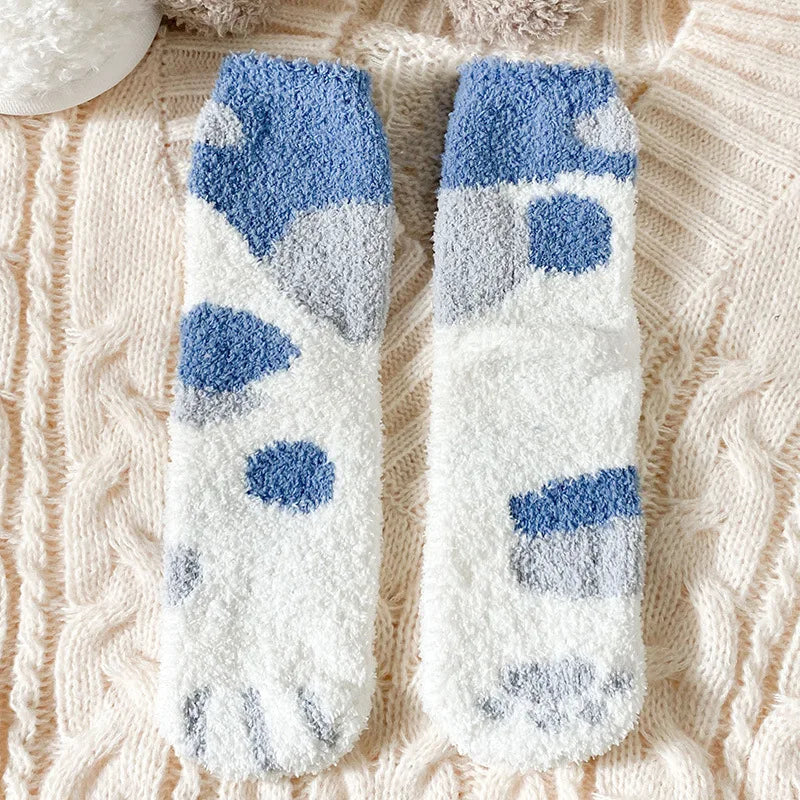 Korallensamt-Katzenkrallensocken – Verdickte Mitte