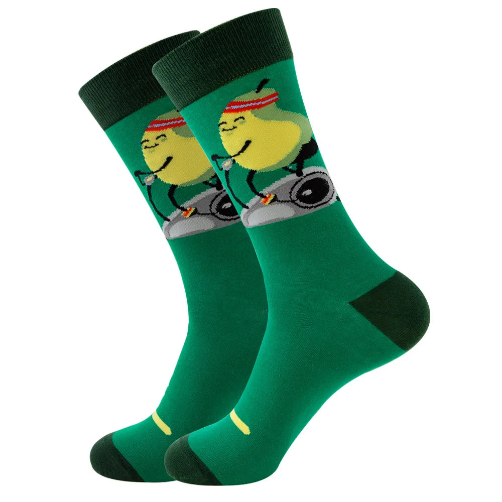 Neuartige Cartoon-Socke aus gekämmter Baumwolle, lustige Crew-Hip-Hop-Socken, dicke lange Socken