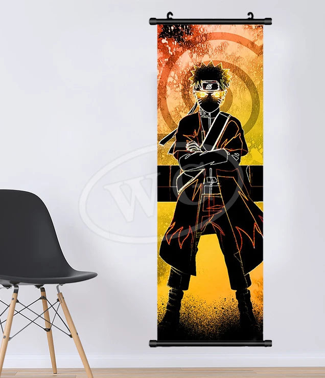 Bandai Anime Canvas Naruto Painting Kakashi Picture Hanging Scrolls Home Decor Wall Artwork