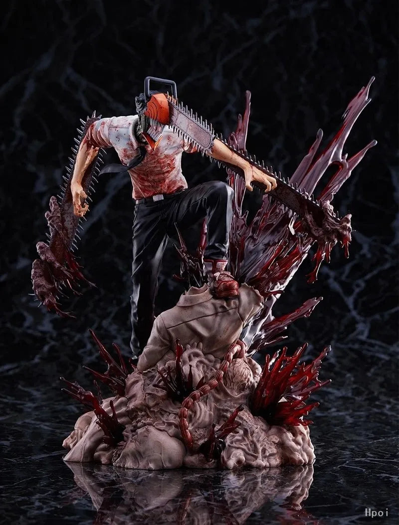 Chainsaw Man Denji & Pochita Figur – 18 cm PVC-Kampfmodell, Spielzeug und Sammlergeschenk-Skulptur