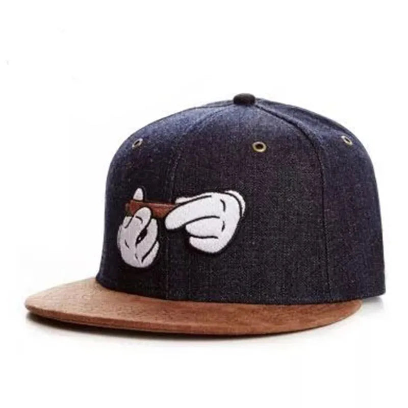 PANGKB Difuzed Cartoon Big Eyes Cookie Bite Snapback-Mütze – Verstellbare Outdoor-Sportkappe