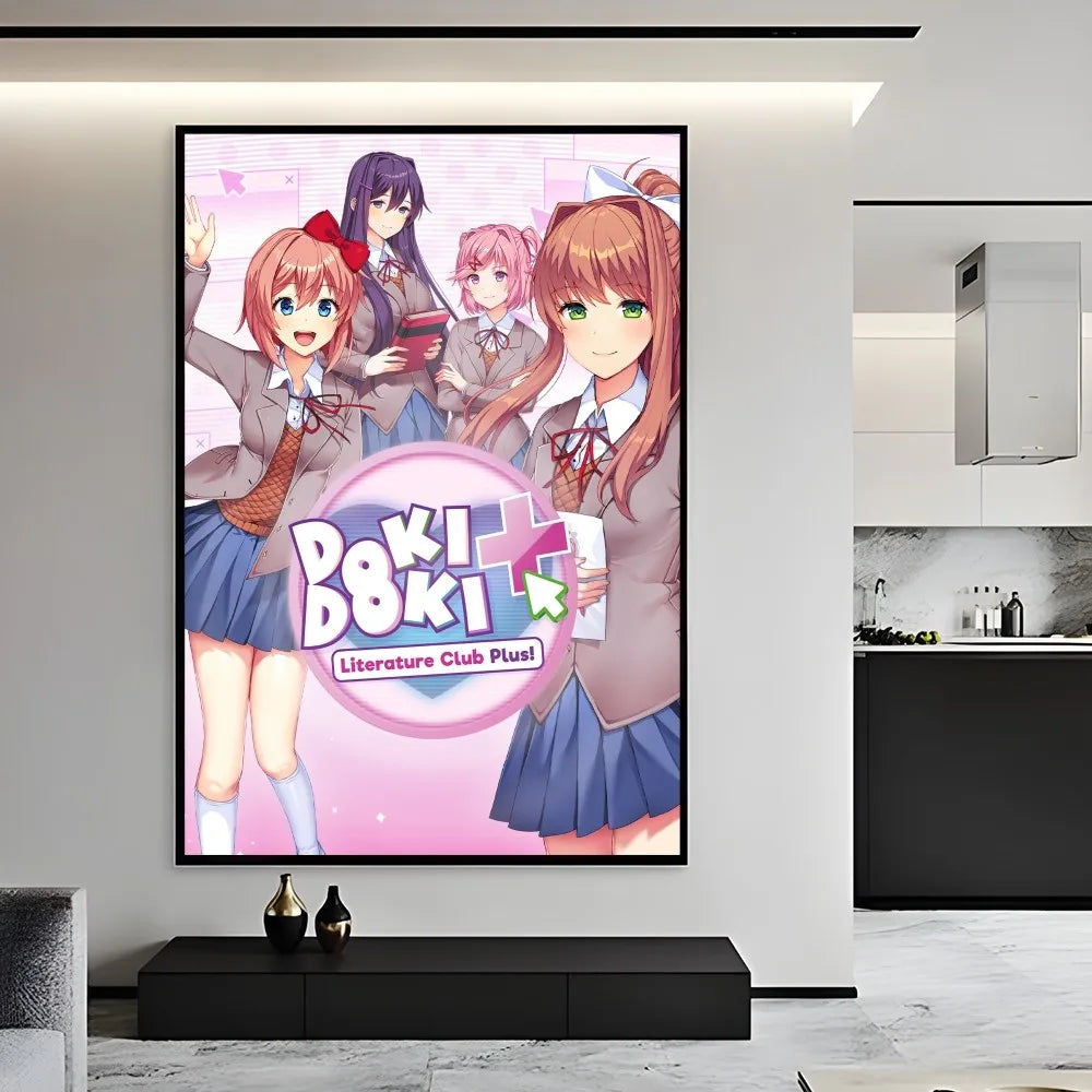 Spiel Doki D-Doki L-Literatur Club Anime Poster Klebewand Kunst Home Decor