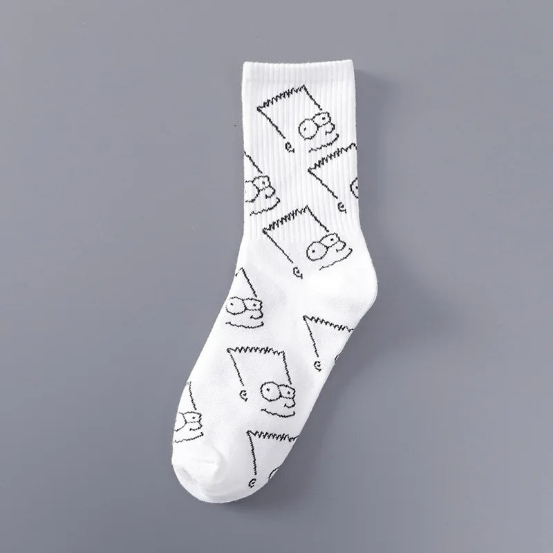 Frühling & Herbst INS Tide Cartoon Tube Socken – Dünne Baumwoll-Sportsocken für Damen & Herren